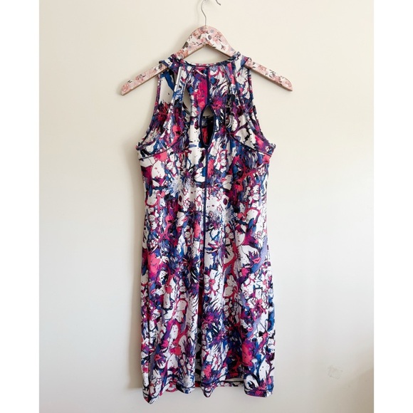 TITLE NINE M Splatter Floral Print CutOut Back Athletic Dress Purple Pink Medium - Picture 8 of 10